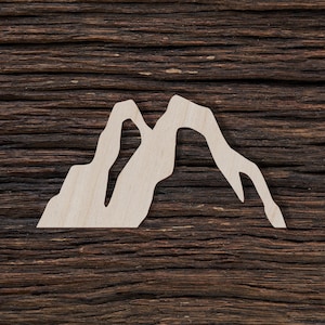 Wooden Mountain Valley for Crafts and Decorations - Mountain Wall Art - Mountain Bracelet - Mountain Wedding - Blank Craft Shape