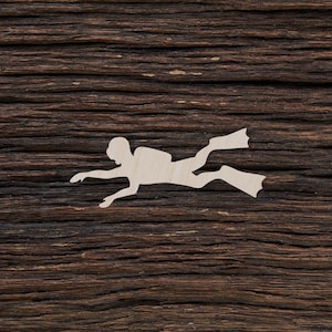 Scuba Diver de madera para manualidades y decoraciones - Scuba Diver Cut Out - Scuba Diver Shape - Scuba Diver Magnet
