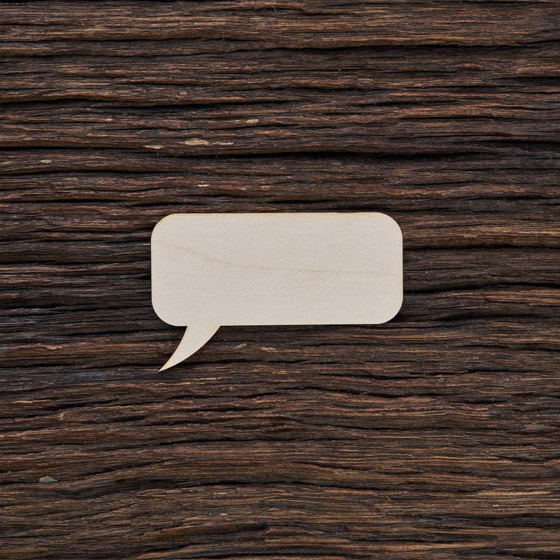Wooden Speech Bubble Square Callout for Crafts Laser Cut Callout Shapes Comic Callouts Callout Gift Tags image 1