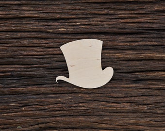 Wooden Top Hat Shape For Crafts And Decoration - Laser Cut - Mini Top Hat - Hat - Mad Hatter Hat