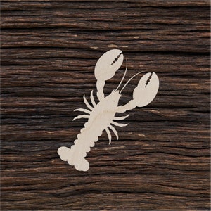 Forma di gambero di legno per artigianato e decorazione - Taglio laser - Segno di gambero di legno - Decorazione di gamberi - Gambero rustico