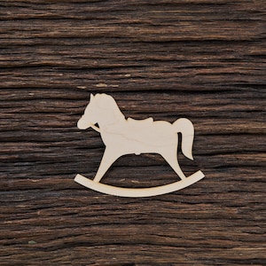 Wooden Rocking Horse Shape For Crafts And Decoration - Laser Cut - Baby Shower - Wooden Rocking Horse - Horse Nursery - Wood Rocking Horse