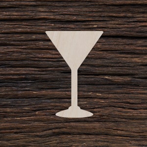 Wooden Martini Glass for Crafts and Decorations - Martini Glass Blank - Martini Glass Decor - Martini Glass Charm