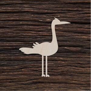 Wooden Heron Bird Shape for Crafts and Decoration - Laser Cut - Heron Figurine - Wooden Heron - Heron Cut Out