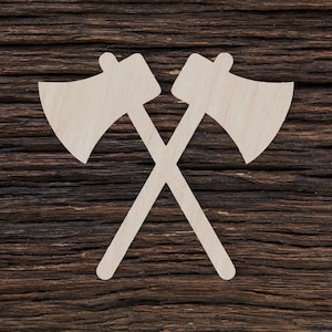 Haches croisées en bois pour l’artisanat et la décoration - Axes croisés Goujons - Haches croisées découpées - Formes de haches croisées