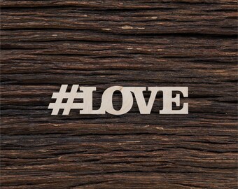 Wooden Hashtag Love Shape For Crafts And Decoration - Laser Cut - Love - Hashtag - Hashtag Sign - Wedding Hashtag Sign