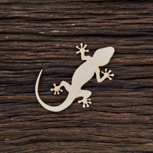 Gecko Form aus Holz zum Basteln und Dekorieren - Laser Cut - Leopard Gecko - Gecko Charm - Wappen gecko