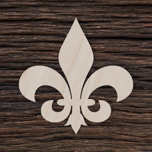 Fleur de Lis en bois pour l’artisanat et la décoration - Fleur de Lis Magnet - Fleur de Lis Decor - Fleur De Lis Shape