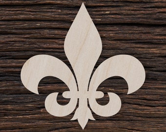Drewniana Fleur De Lis do rękodzieła i dekoracji - Magnes Fleur De Lis - Dekoracja Fleur De Lis - Kształt Fleur De Lis