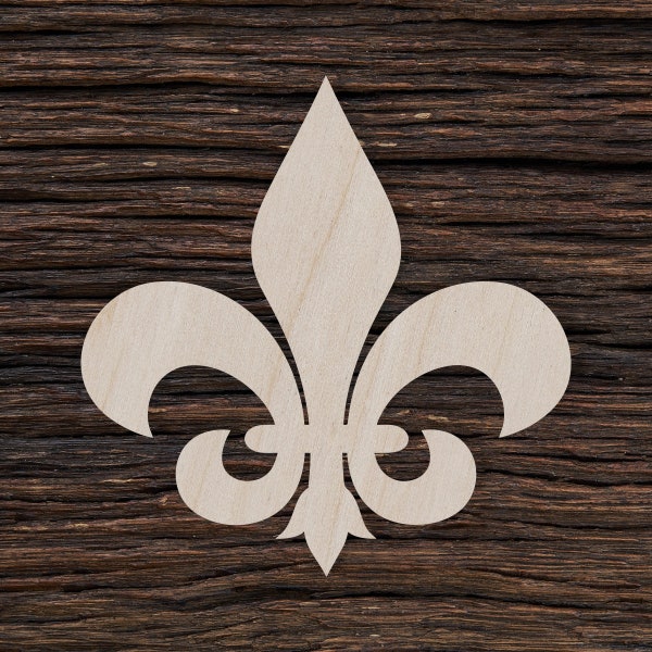 Fleur de Lis en bois pour l’artisanat et la décoration - Fleur de Lis Magnet - Fleur de Lis Decor - Fleur De Lis Shape