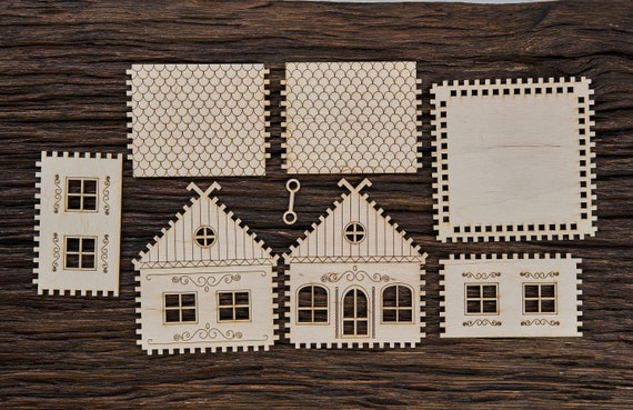 Miniature Dollhouse Laser Cut Wood Decorations, Scale 112, Miniature Door,  Key - Yahoo Shopping