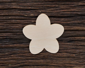 Wooden Flower Shape For Crafts And Decoration - Laser Cut - Cherry Blossom - Flower Shapes - Flower Shape Pendant - Flower Cutouts