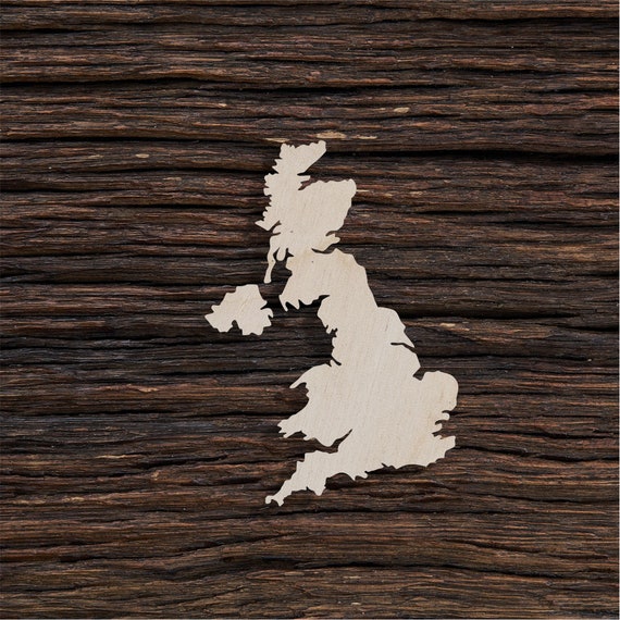 工芸品や装飾用の木製英国地図の形 - レーザーカット - イギリス地図