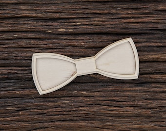 Wooden Bow Tie for Crafts - Laser Cut - Groom Bow Tie - Wedding Bow Tie - Wooden Bow Tie