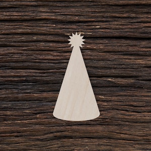 Wooden Birthday Hat for Crafts and Decorations - Birthday Hat Charm - Birthday Hat Cut Out - Birthday Hat Magnet