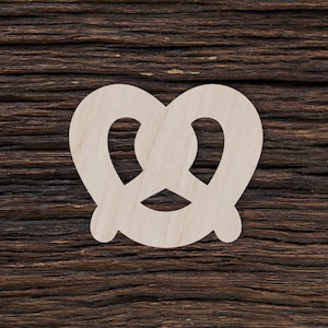 Wooden Pretzel for Crafts and Decorations - Pretzel Necklace - Pretzel Shape - Pretzel Magnet