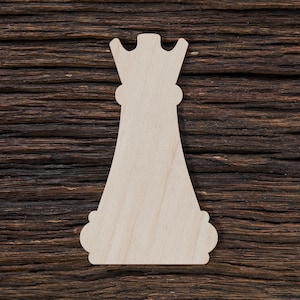 Wooden Chess Piece Rook For Crafts And Decorations - Wooden Blanks - Craft Blanks - Diy Chess Piece - Chess Piece Charm