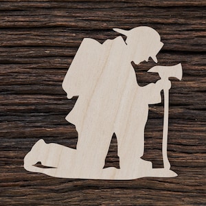 Wooden Firefighter for Crafts and Decorations - Firefighter Pendant - Firefighter Magnet - Firefighter Necklace