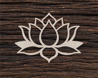 Wooden Lotus Shape For Crafts And Decoration - Laser Cut - Lotus Necklace -  Lotus Flower - White Lotus - Blue Lotus Flower