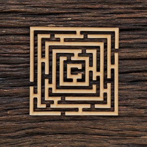 Wooden Labyrinth for Crafts - Laser Cut - Labyrinth Shape - Labyrinth Decoration - Labyrinth Coaster