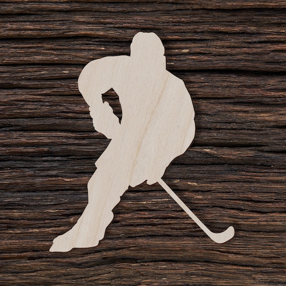 Wooden Hockey Player For Crafts And Decorations - Wooden Blanks - Craft Blanks - Hockey Coach Gift - Hockey Player Gifts - Ice Hockey Player