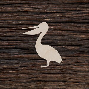 Wooden Pelican Bird Shape for Crafts and Decoration - Laser Cut - Pelican Figurine - Wooden Bird - Pelican Decor
