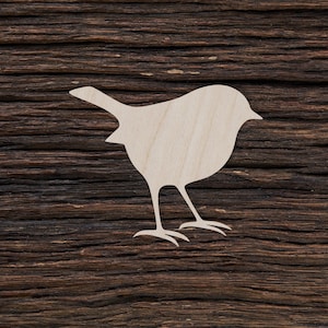 Merle en bois pour l’artisanat et les décorations - Forme de Robin - Boucles d’oreilles Robin - Collier Robin