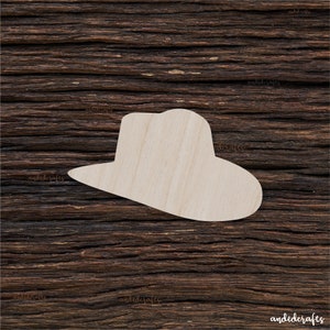 Cappello da cowboy in legno per artigianato e decorazioni - Blanks in legno - Blanks artigianali - Magnete per cappello da cowboy - Ritaglio per cappello da cowboy - Ciondolo per cappello da cowboy