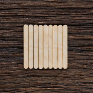 10 Wooden Craft Stick Shapes For Crafts And Decoration - Laser Cut - Craft Sticks - Craft Supplies - Wood Craft Sticks - Wooden Craft Sticks