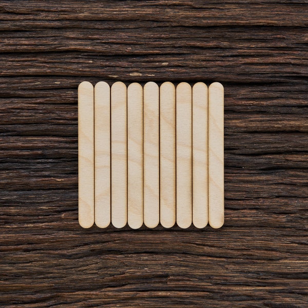 10 Wooden Craft Stick Shapes For Crafts And Decoration - Laser Cut - Craft Sticks - Craft Supplies - Wood Craft Sticks - Wooden Craft Sticks