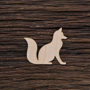Forma de zorro sentado de madera para manualidades y decoración - Corte láser - Zorros - Zorro inacabado - Regalos de zorro - Animales de madera