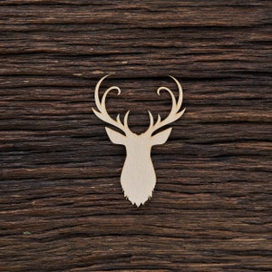 Wooden Stag Head Shape For Crafts And Decoration - Laser Cut - Deer Head - Animal Head - Stag Decor - Stag Art