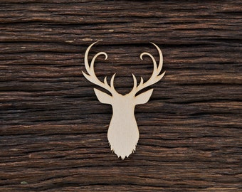 Wooden Stag Head Shape For Crafts And Decoration - Laser Cut - Deer Head - Animal Head - Stag Decor - Stag Art