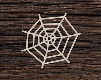 Wooden Spider Web for Crafts and Decorations - Spider Web Magnet - Spider Web Cut Out - Spider Web Pendant