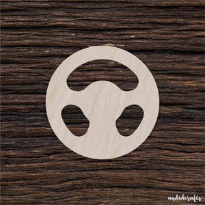 Wooden Steering Wheel For Crafts And Decorations - Wooden Blanks - Craft Blanks - Steering Wheel Shape - Driving Wheel Cutout