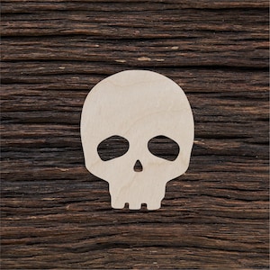 Wooden Skull Shape for Crafts and Decoration - Laser Cut - Skull Necklace - Halloween Skull - Human Skull
