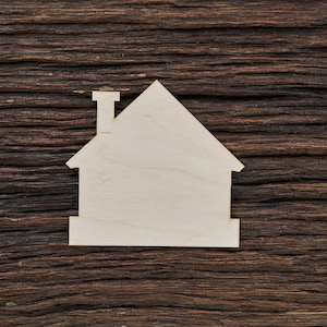 Forma della casa in legno per artigianato e decorazione - Taglio laser - Forma della casa - Forma - Ritaglio della casa - Portachiavi della casa