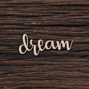 Cartello dei sogni in legno per artigianato e decorazione - Taglio laser - Cartello dei sogni d'oro - Sogno - Cartello per la cameretta dei bambini - Cartello per la camera da letto