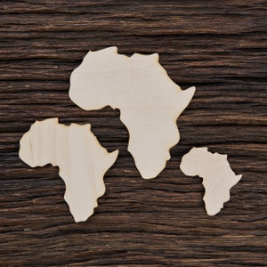 Forma de madera de África para manualidades - Corte láser - Continente de África - Forma de África - África