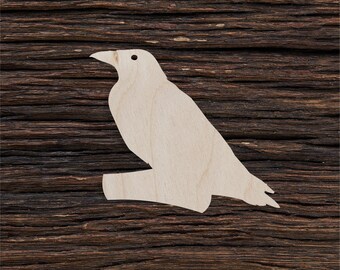 Wooden Crow Shape for Crafts and Decoration - Laser Cut - Crow Figurine - Wooden Crow - Crow Cut Out