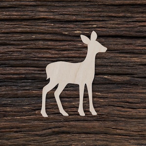 Wooden Fawn for Crafts and Decorations - Fawn Magnet - Fawn Necklace - Fawn Pendant