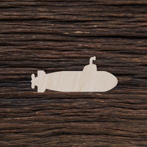Wooden Submarine for Crafts and Decorations - Submarine Necklace - Submarine Pendant - Submarine Magnet