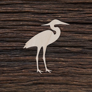 Wooden Heron for Crafts and Decorations - Heron Earrings - Heron Necklace - Heron Shape