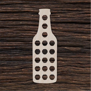 Houten bierdop kaart flesvorm voor ambachten en decoratie - lasergesneden - bierdophouder - bierdopkaart - groomsman-geschenk - houten dophouder