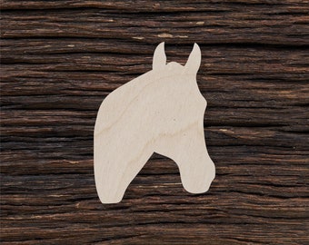 Wooden Horse Head Simple Shape For Crafts And Decoration - Laser Cut - Horse Cut Out - Horse Charm - Horse Head Wreath