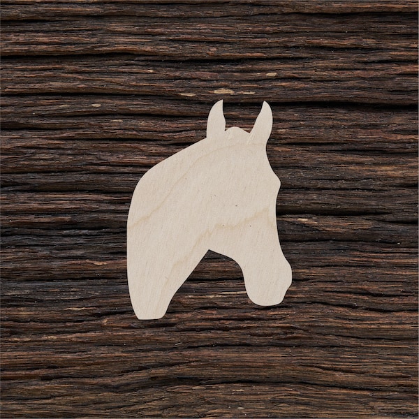 Wooden Horse Head Simple Shape For Crafts And Decoration - Laser Cut - Horse Cut Out - Horse Charm - Horse Head Wreath