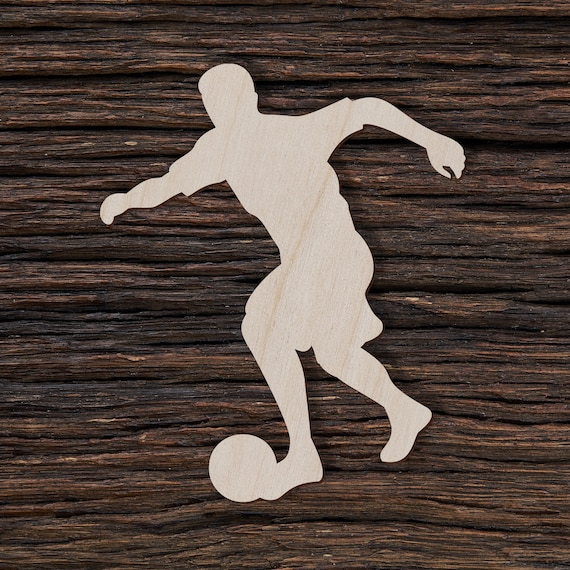Wooden Soccer Player For Crafts And Decorations - Wooden Blanks - Craft Blanks - Soccer Player Gift - Soccer Team Gift - Soccer Player Art