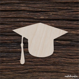 Cappello da laurea in legno sagomato per artigianato e decorazione - Taglio laser - Cappello da laurea - Cappello da laurea - Ritaglio del cappello - Scheda del cappello da laurea