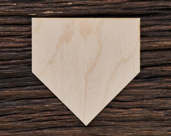 Forme de plaque de maison en bois pour l'artisanat et la décoration - Découpe au laser - Panneau de plaque de maison - Plaque de maison de baseball - No Place Like Home - Décoration d'intérieur