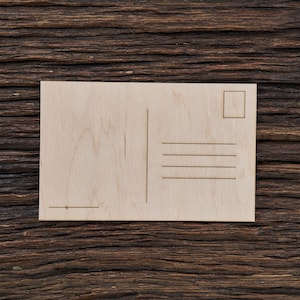 Wooden Postcards for Crafts - Laser Cut - Wooden Postcard - Blank Postcard - Custom Postcard